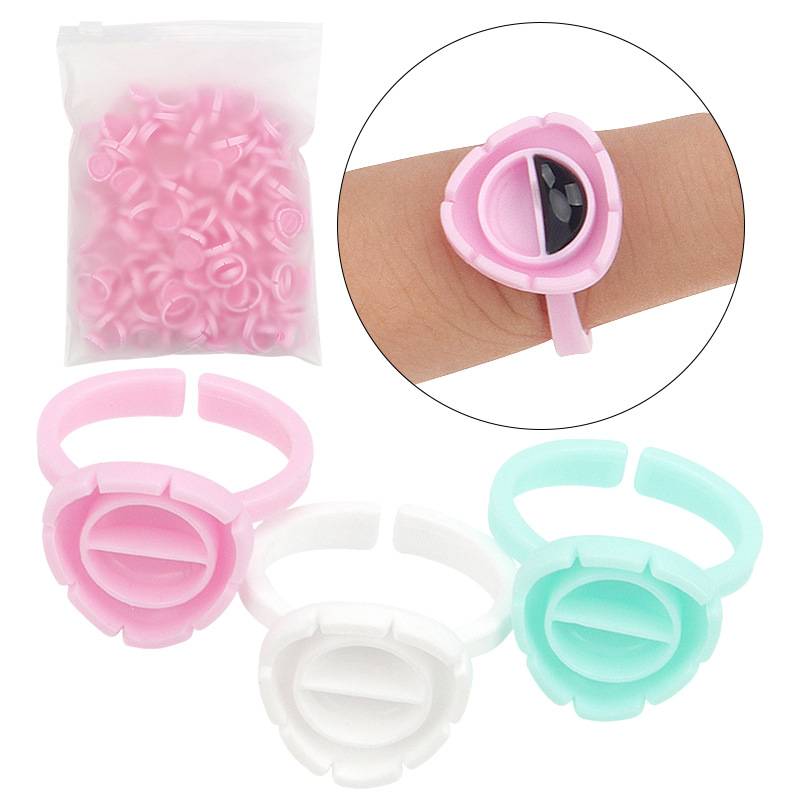 Eyelash Extension Guide - 100 Stuks Wegwerp Wimperverlenging Lijm Ventilator