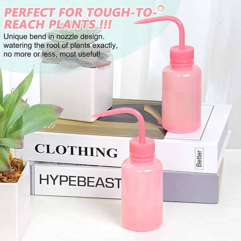 Eyelash Extension Japan - 250ml Roze Gebogen Mondstuk Wimperreinigingsfles, Gebogen