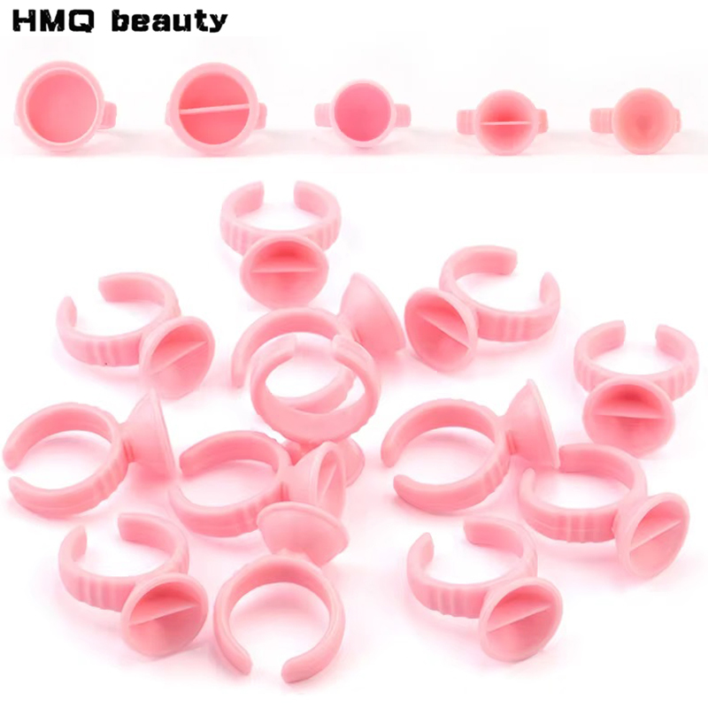 Eyelash Extension Guide - 100 stuks Wegwerp Lijm Rings Plastic